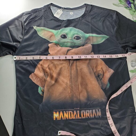 Star Wars Mandalorian Tee Shirt Men Grogu Yoda Graphic Knit Short Sleeve Top - Picture 8 of 11